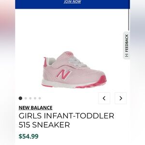 NEW BALANCE
GIRLS INFANT-TODDLER
515 SNEAKER